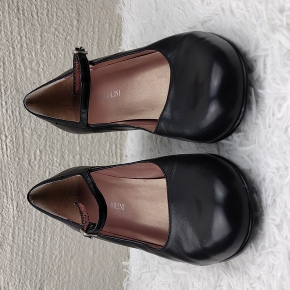 Enzo Angiolini Black Leather Upper Round Toe Mid Heel Buckled Mary Jane Shoe - Picture 3 of 16